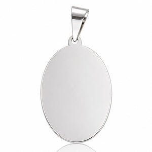 PLACA PLATA 925MM OVAL GRANDE - 23x29MM