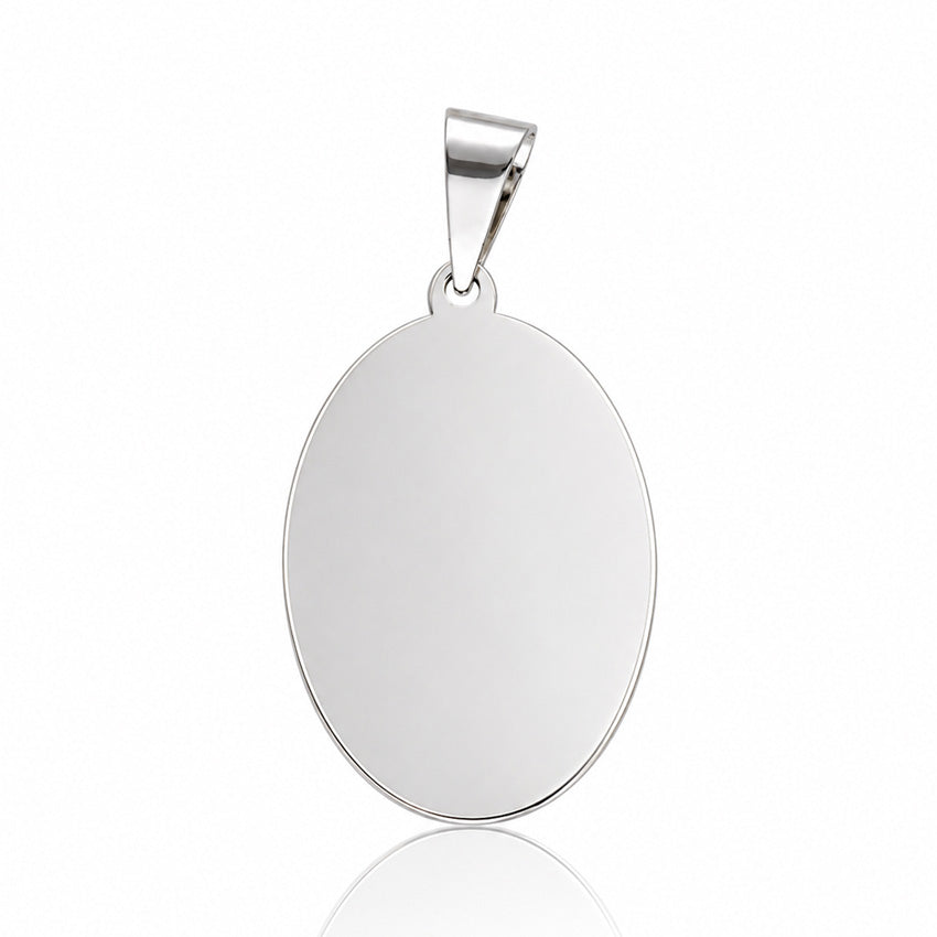 PLACA PLATA 925MM OVAL PEQUEÑA - 18x28MM