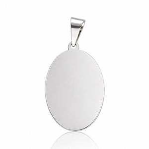 PLACA PLATA 925MM OVAL PEQUEÑA - 18x28MM