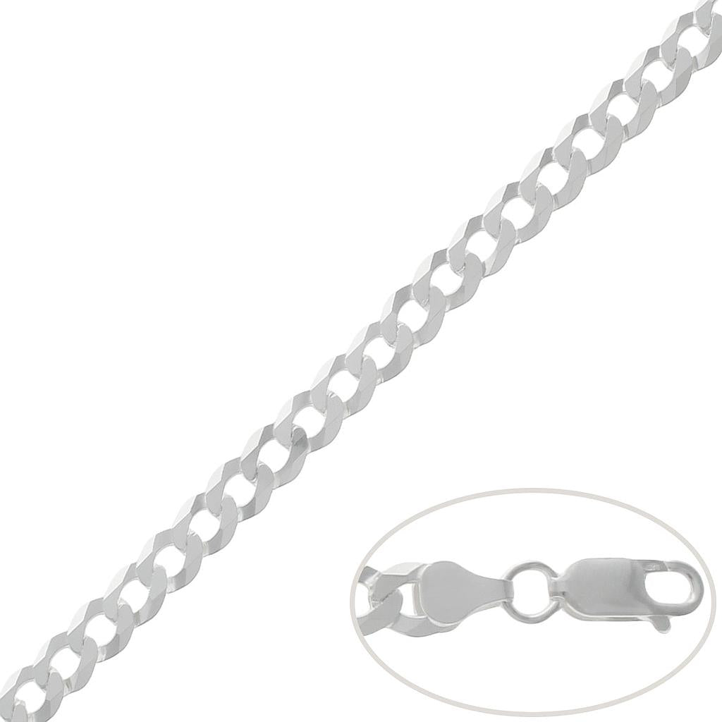 CADENA PLATA 925MM BARBADA - 7MM