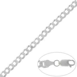 CADENA PLATA 925MM BARBADA - 7MM