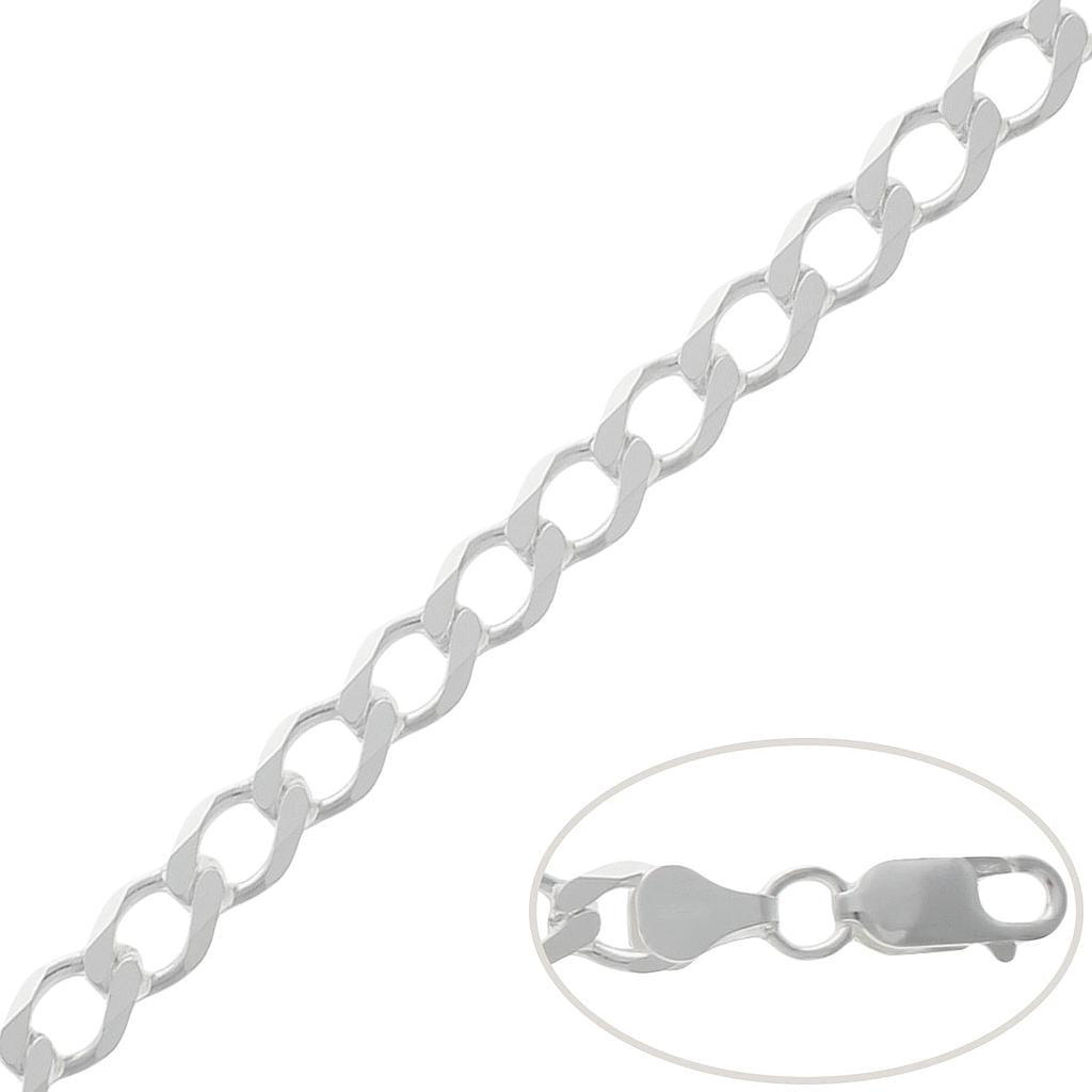 CADENA PLATA 925MM BARBADA - 7MM