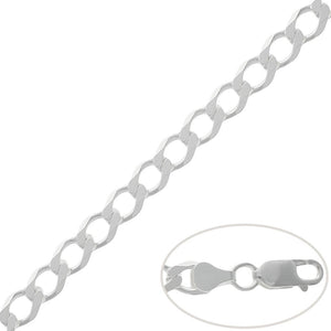 CADENA PLATA 925MM BARBADA - 7MM