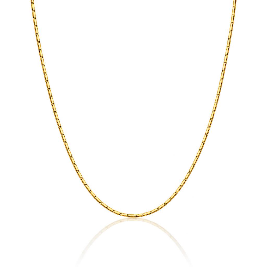 CADENA PLATA CHAPADA EN ORO OCTOGONAL - 0.65MM
