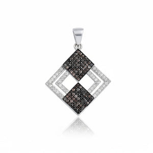 COLGANTE PLATA 925MM CIRCONITAS MARRONES