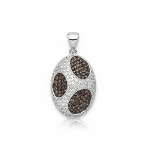COLGANTE PLATA 925MM CIRCONITAS NEGRAS