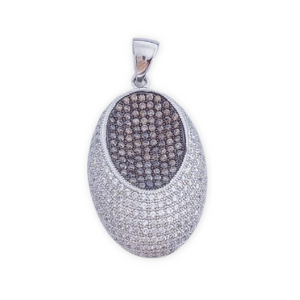 COLGANTE PLATA 925MM CIRCONITAS MARRONES