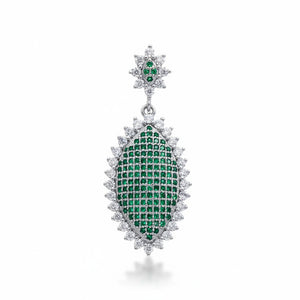 COLGANTE PLATA 925MM CIRCONITAS VERDES