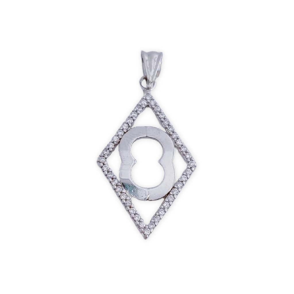 COLGANTE PLATA 925MM ROMBO CIRCONITAS