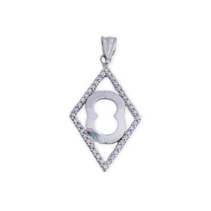 COLGANTE PLATA 925MM ROMBO CIRCONITAS