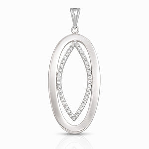 COLGANTE PLATA 925MM OVAL CIRCONITAS
