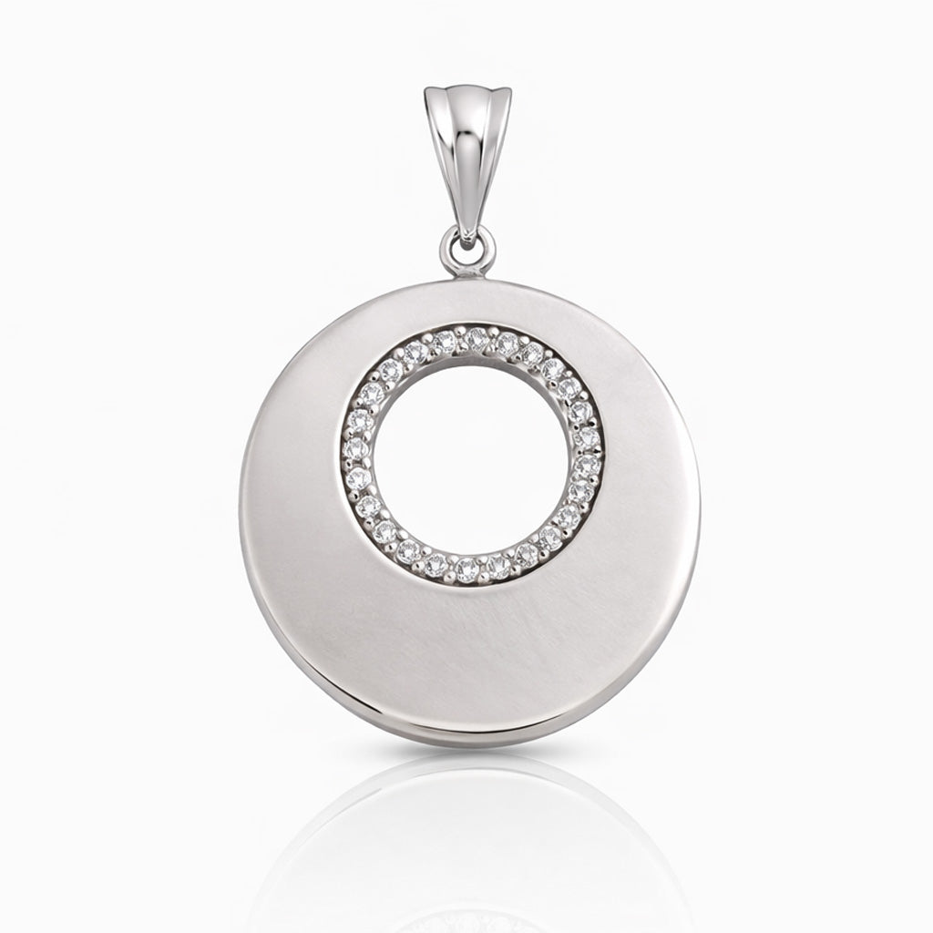 COLGANTE PLATA 925MM CIRCULO CIRCONITAS
