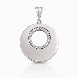 COLGANTE PLATA 925MM CIRCULO CIRCONITAS