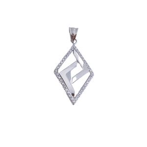 COLGANTE PLATA 925MM ROMBO CIRCONITAS