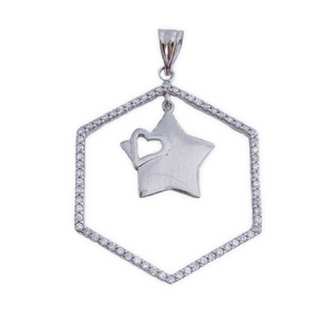 COLGANTE PLATA 925MM ESTRELLA CIRCONITAS