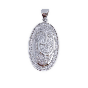 COLGANTE PLATA 925MM OVALADO CIRCONITAS