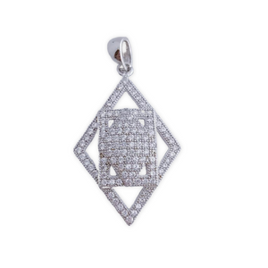 COLGANTE PLATA 925MM ROMBO CIRCONITA