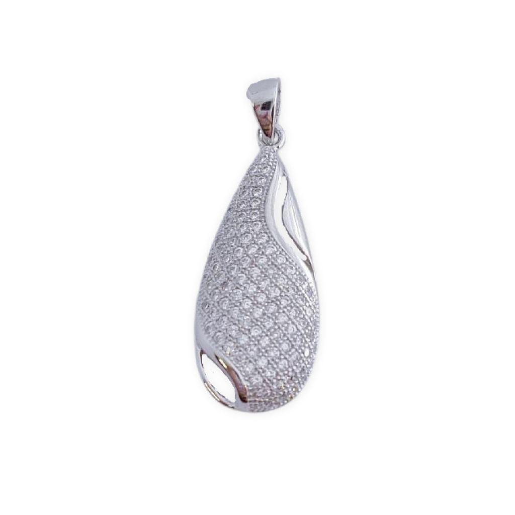 COLGANTE PLATA 925MM LAGRIMA CIRCONITAS