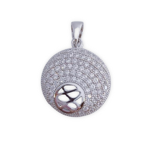 COLGANTE PLATA 925MM REDONDO CIRCONITAS