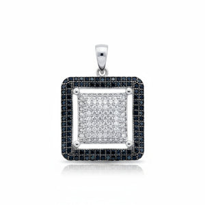 COLGANTE PLATA 925MM CUADRADO CIRCONITAS