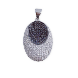 COLGANTE PLATA 925MM OVAL CIRCONITAS