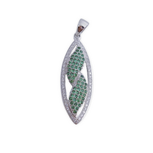 COLGANTE PLATA 925MM CIRCONITAS VERDES