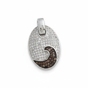 COLGANTE PLATA 925MM CIRCONITAS MARRONES