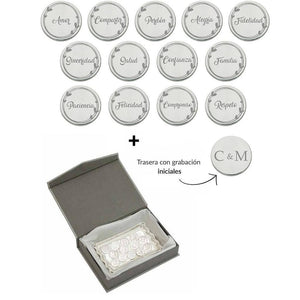 ARRAS PERSONALIZADAS PALABRAS · PLATA DE LEY + BANDEJA + ESTUCHE