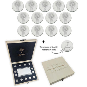 ARRAS PERSONALIZADAS V. DEL PILAR · PLATA DE LEY + ESTUCHE MADERA + BANDEJA
