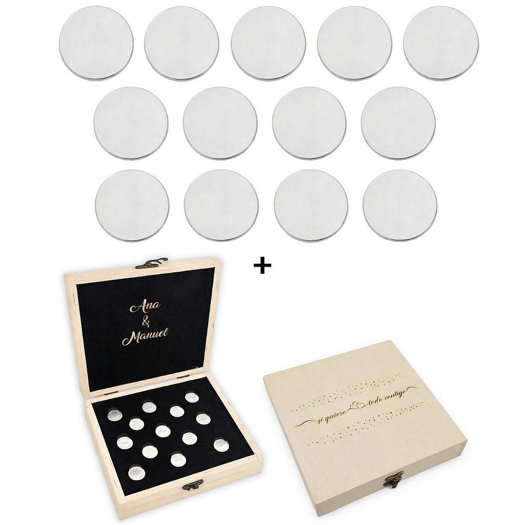ARRAS PERSONALIZADAS DISEÑO EXCLUSIVO · PLATA DE LEY + ESTUCHE MADERA