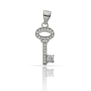 COLGANTE PLATA 925MM LLAVE CIRCONITAS - 8x17MM
