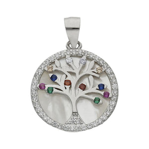 COLGANTE PLATA 925MM ARBOL DE LA VIDA NACAR - 17MM