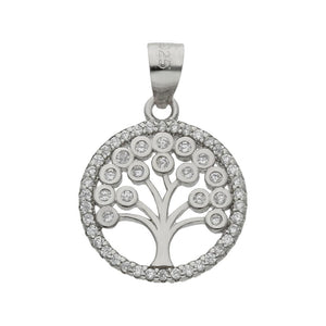 COLGANTE PLATA 925MM ARBOL DE LA VIDA CIRCONITAS- 15MM