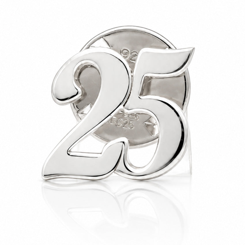PIN PLATA 925MM NUMERICO PERSONALIZADO