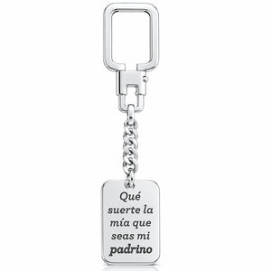 LLAVERO RECTANGULAR PLATA 925MM · PADRINO