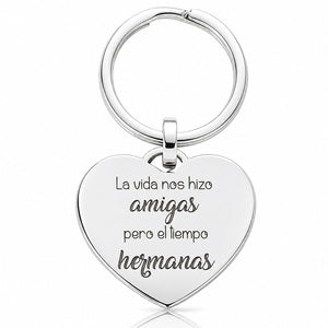 LLAVERO CORAZON PLATA 925MM · AMIGAS