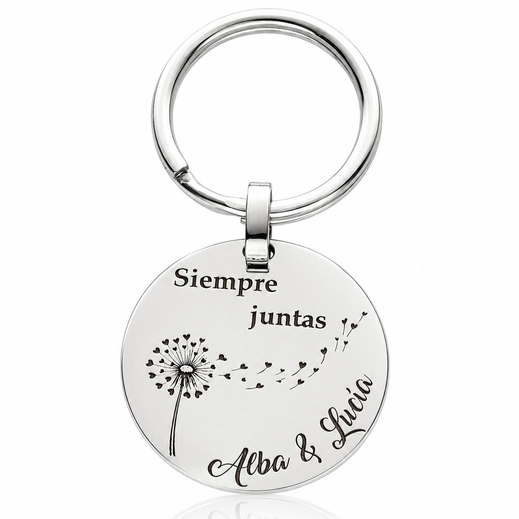 LLAVERO REDONDO PLATA 925MM · SIEMPRE JUNTAS