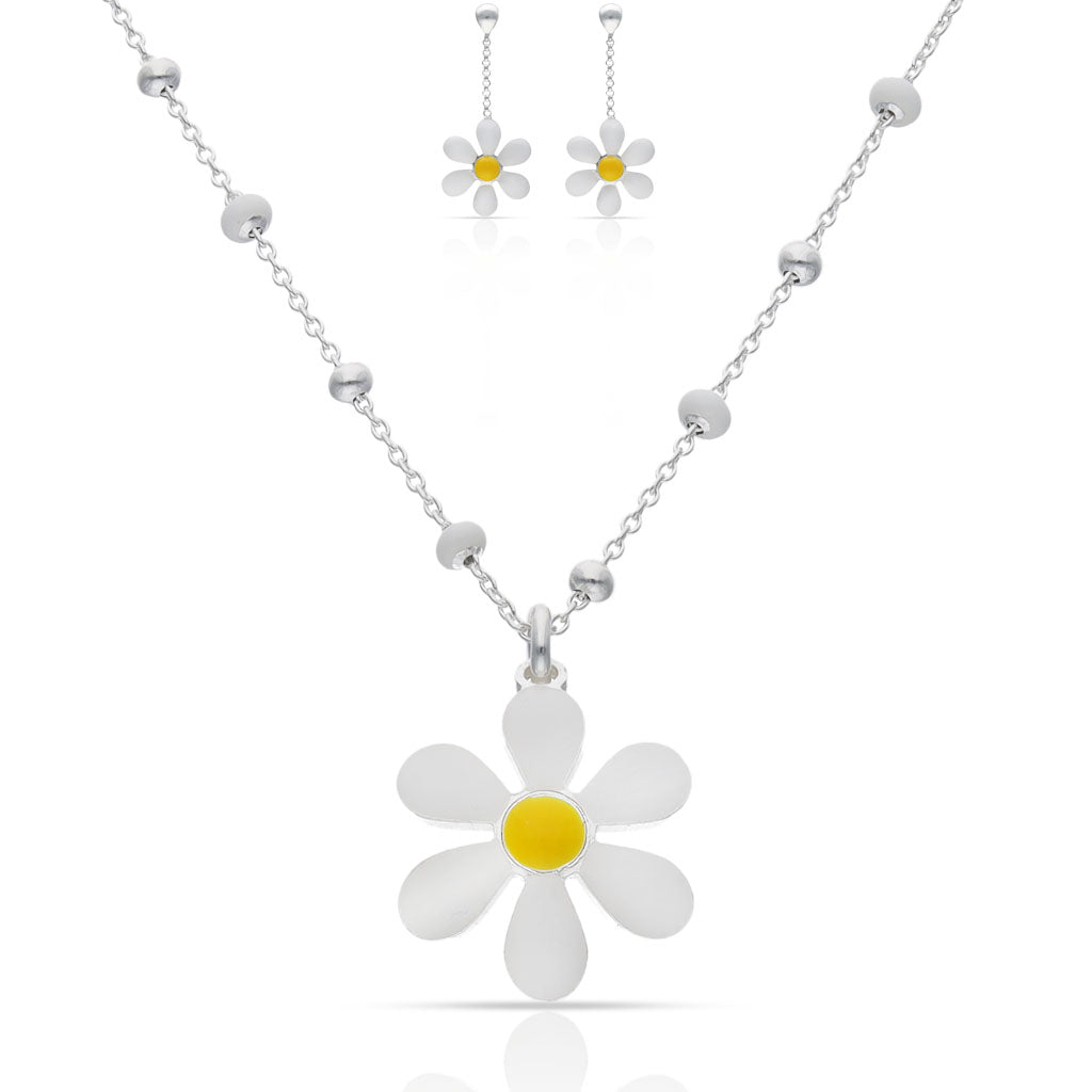 GARGANTILLA PLATA 925MM MARGARITA ESMALTADA