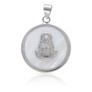 COLGANTE PLATA DE LEY VIRGEN DEL ROCIO + NACAR - 20MM