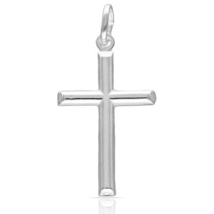 CRUZ PLATA 925MM PALO LISO - 18x30MM