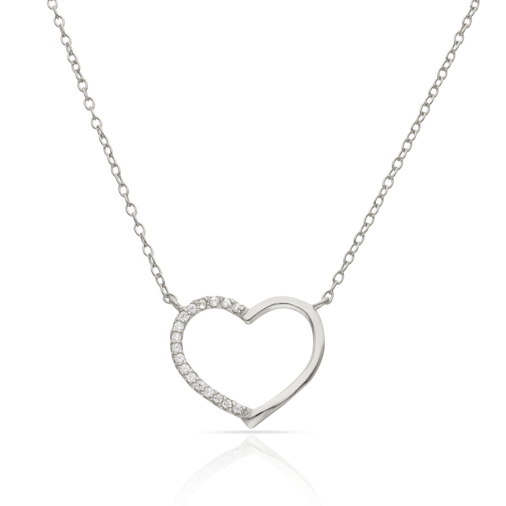 GARGANTILLA PLATA 925MM CORAZON CIRCONITAS