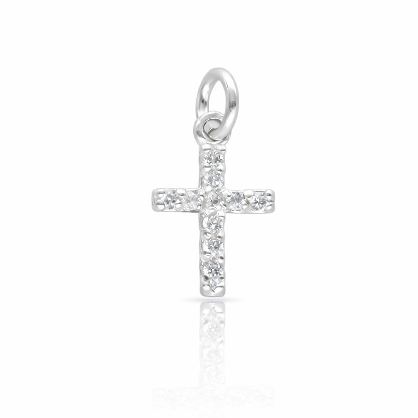 CRUZ PLATA 925MM CIRCONITAS - 9x18MM