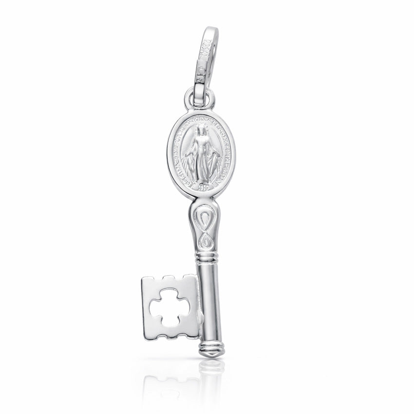 COLGANTE PLATA 925MM LLAVE V. MILAGROSA PEQUEÑA - 6x24MM