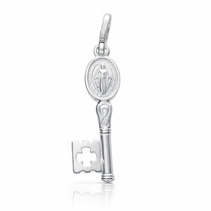 COLGANTE PLATA 925MM LLAVE V. MILAGROSA PEQUEÑA - 6x24MM