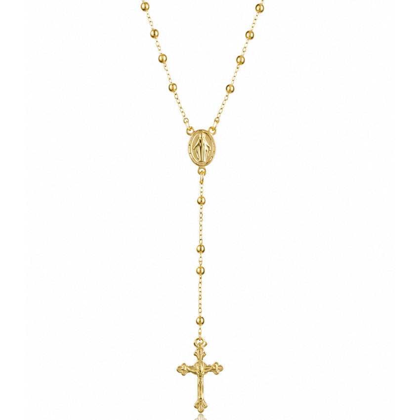 ROSARIO PLATA CHAPADA EN ORO - BOLAS 3MM