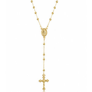 ROSARIO PLATA CHAPADA EN ORO - BOLAS 3MM