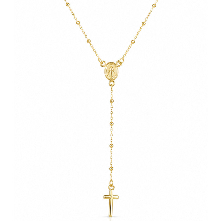 GARGANTILLA ROSARIO PLATA CHAPADA EN ORO - BOLAS 1.50MM