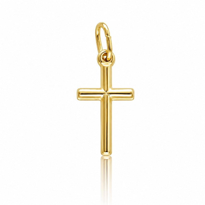 CRUZ PLATA CHAPADA PALO LISO - 11x20MM