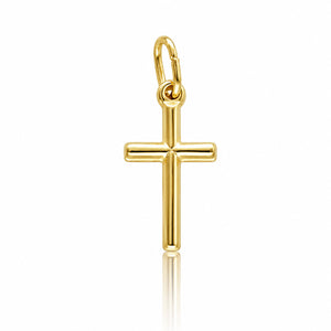 CRUZ PLATA CHAPADA PALO LISO - 11x20MM