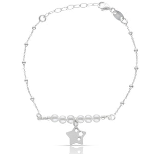 PULSERA PLATA 925MM ESTRELLA + PERLAS